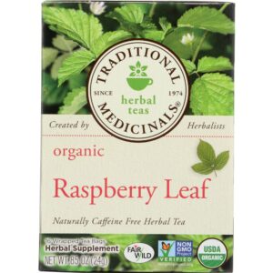 Organic Raspberry Leaf Caffeine Free Herbal Tea 16 Tea Bags, 0.85 oz