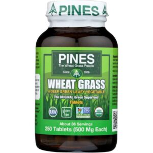 Organic Wheat Grass 500 mg, 250 Tablets